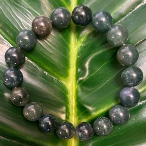 chunky moss agate high quality handmade beaded bracelet 11mm